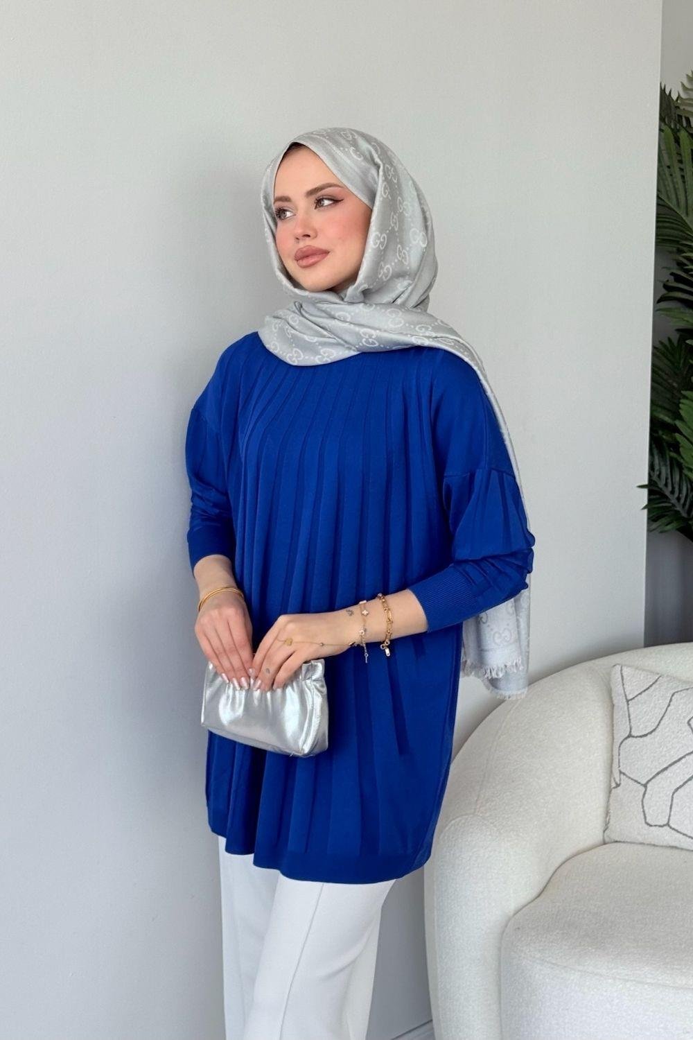 Gökkuşağı Merserize Tunik Saks