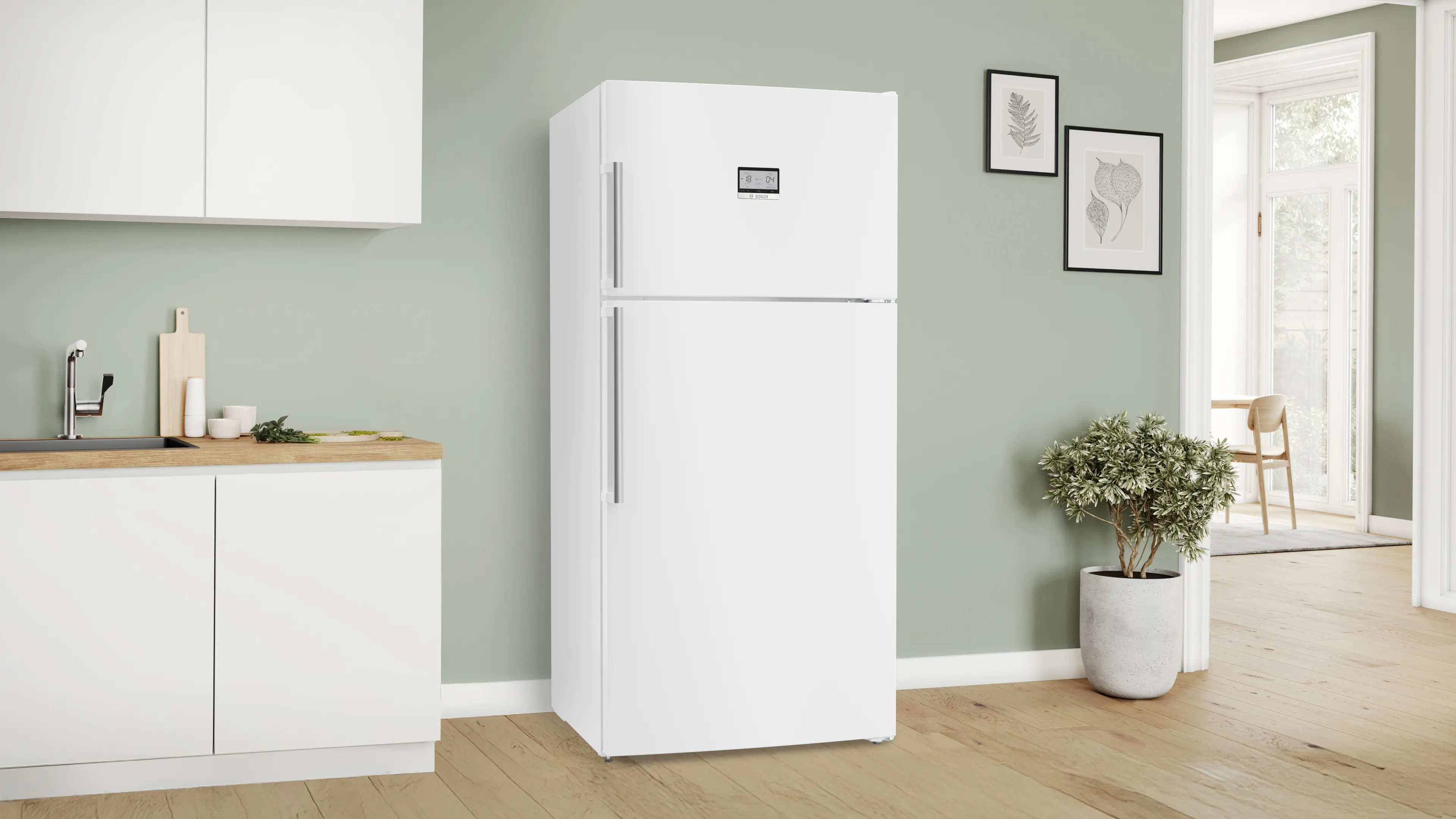 BOSCH Serie 6 Üstten Donduruculu Buzdolabı 186 x 86 cm Beyaz, Total No Frost