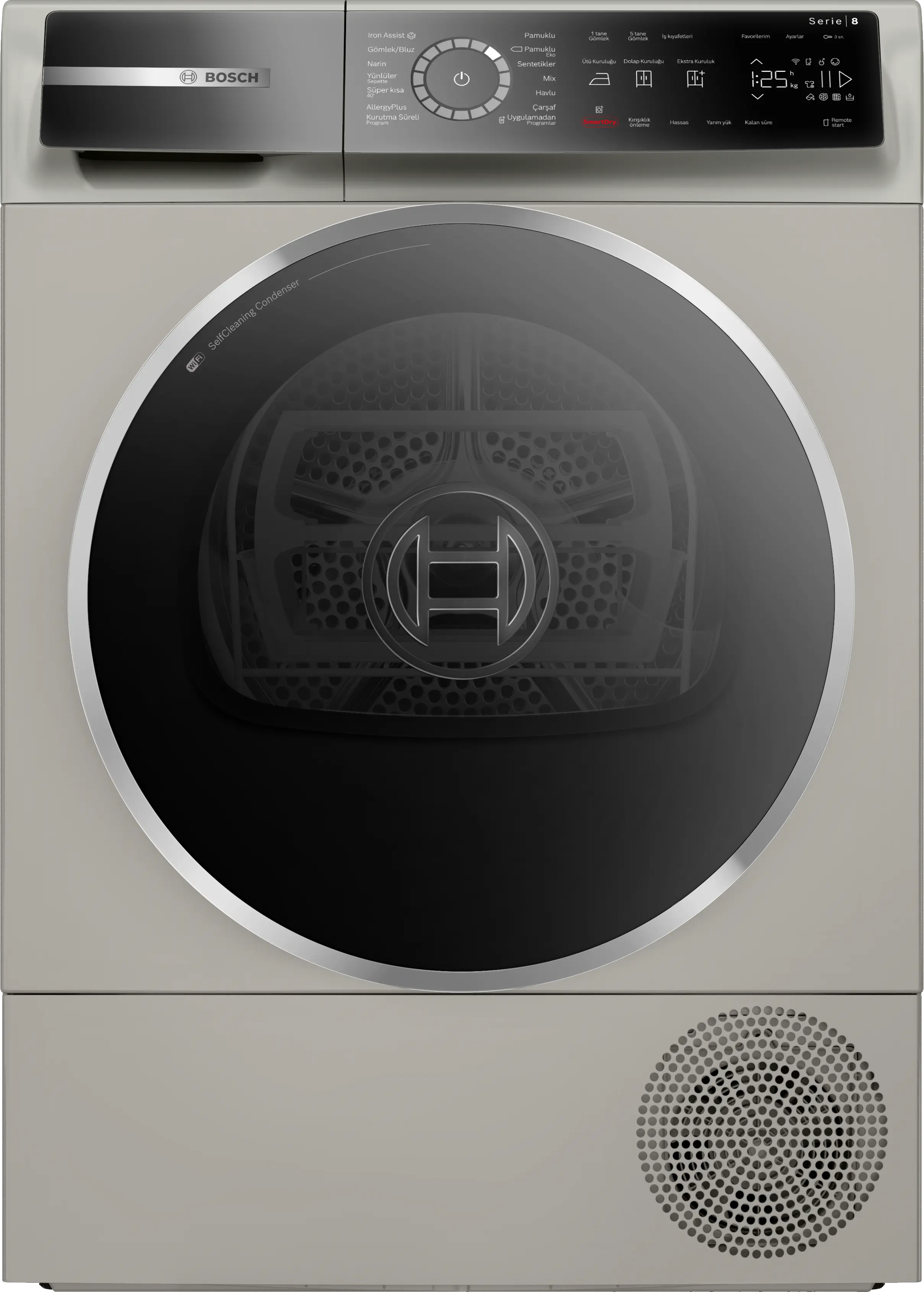 BOSCH Serie 8 Isı Pompalı Kurutma Makinesi 9 kg Gümüş