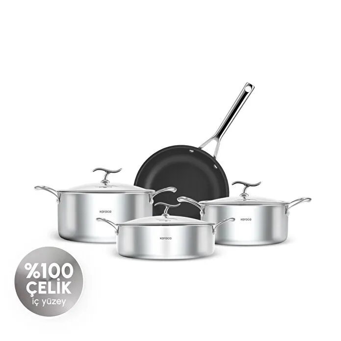 Plasma Steel 316+ 3Ply 7 Parça Tencere ve Tava Seti